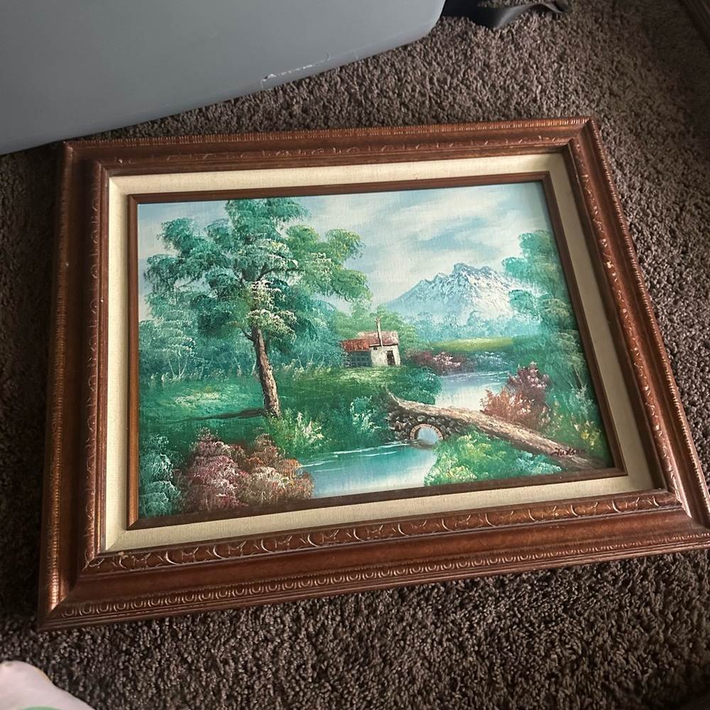 antique picture and frame